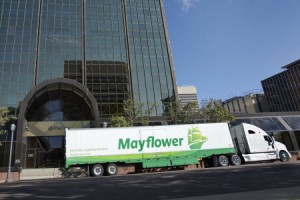 Metcalf Moving Truck in front of Office Building