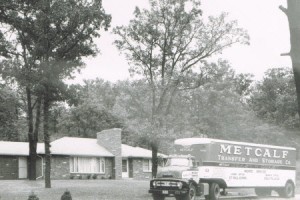 Historic Metcalf Moving Truck in front of house